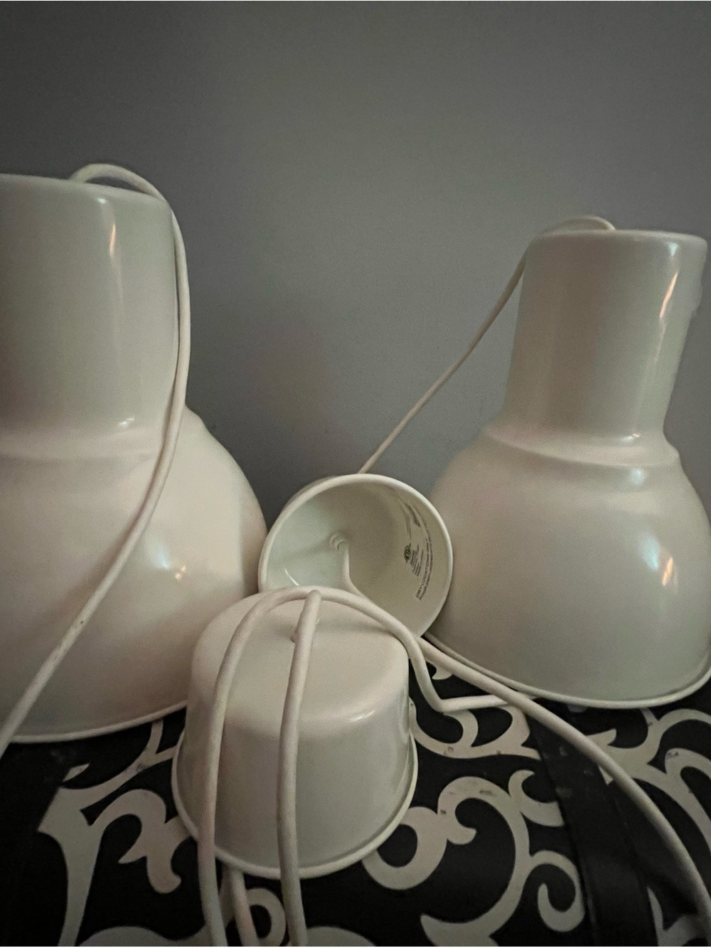 IKEA Glossy White Pendant Shades (Set of 2)